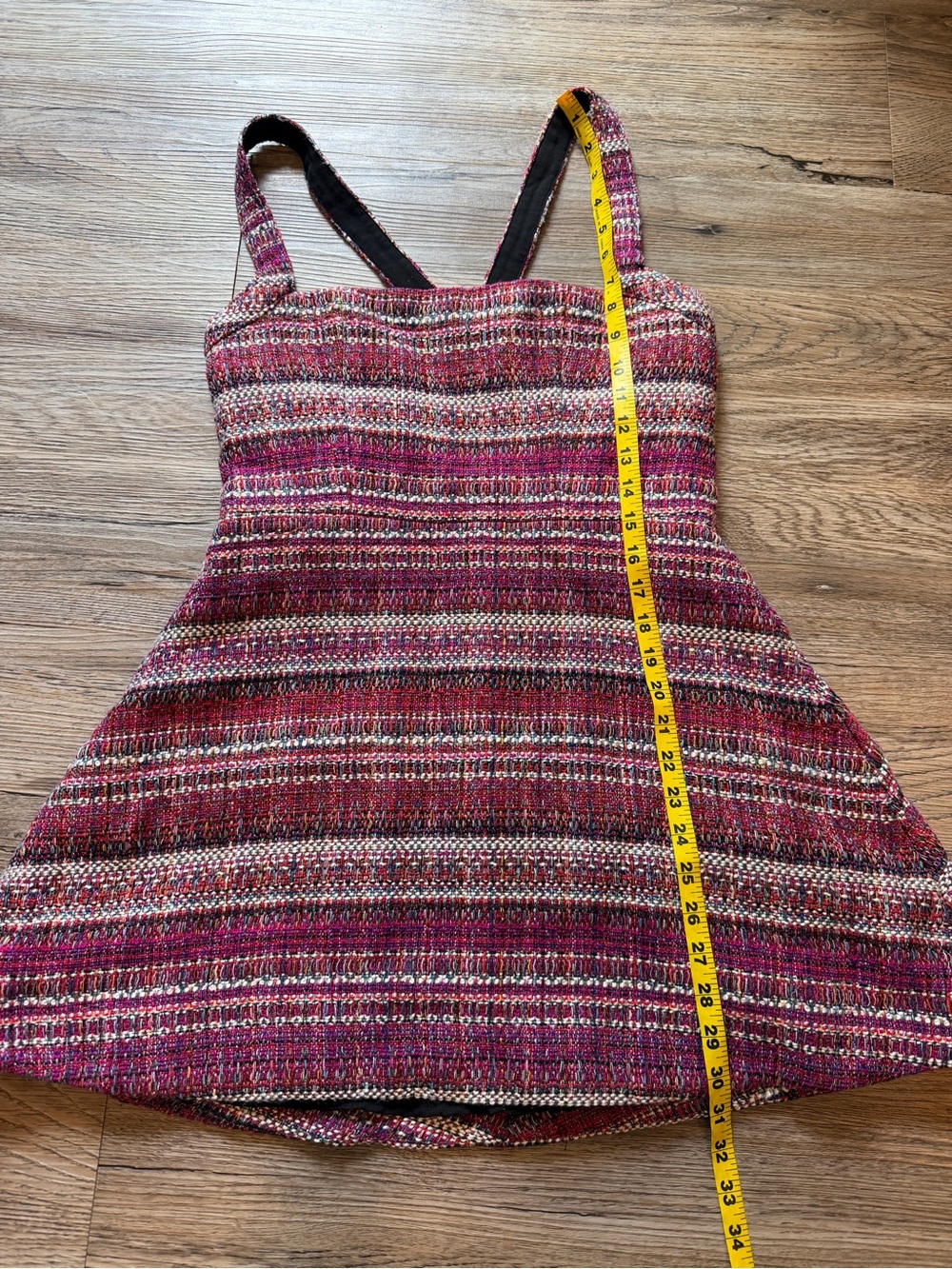 NBD Luce Dress Revolve Pinafore Tweed Boucle Fit Flare Medium - Picture 7 of 7